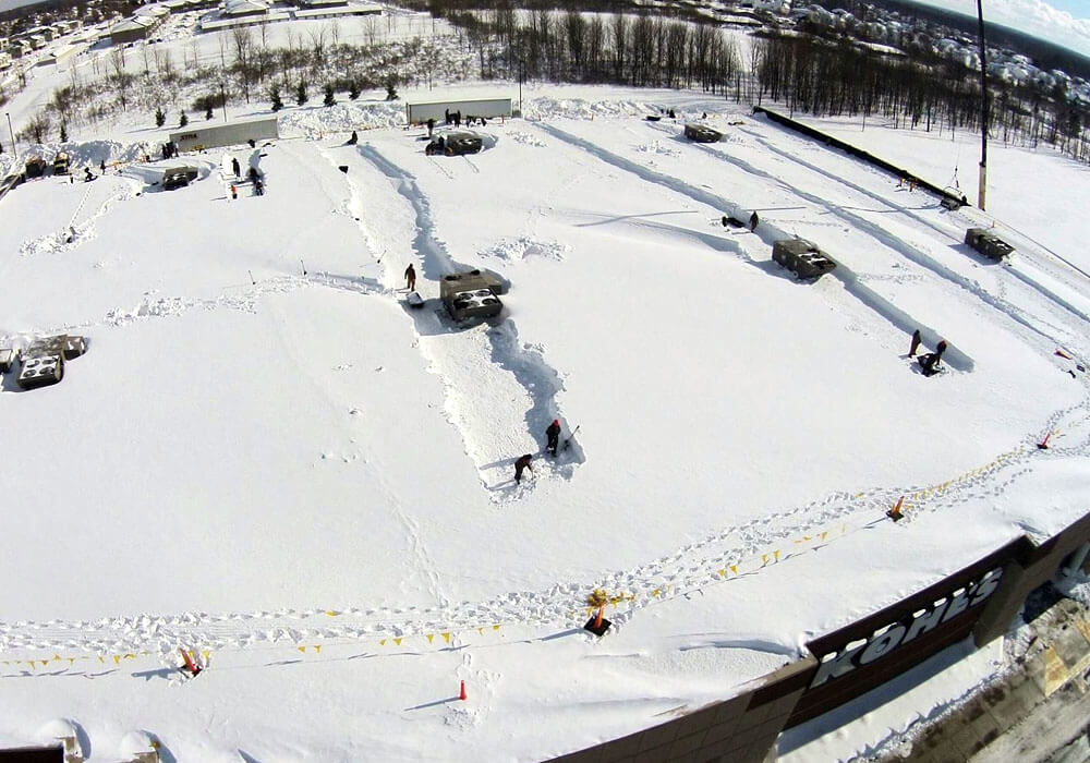 commercial roof snow removal in Rochester NY