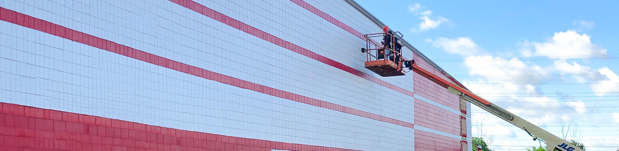 commercial painting being completed in Fairport, NY