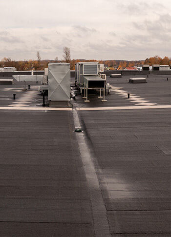 sagging industrial flat roof