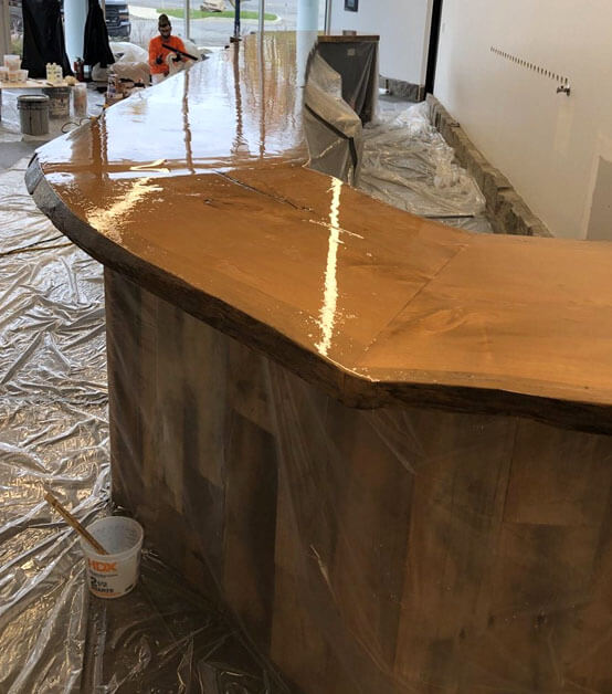 Glossy wood refinishing